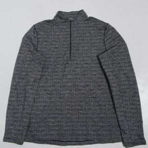 Lululemon Men's Surge Warm Half Zip Rulu Ringspun Black White Size M